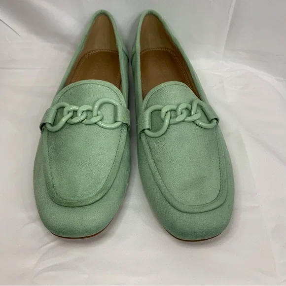 ASOS Design Mint Green Loafers with Chain Detail, size 9 - Picture 3 of 13
